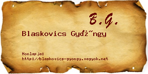 Blaskovics Gyöngy névjegykártya